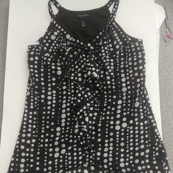 White House Black Market Tops - Black House White Market Polka Dot Women's Top Fully Lined